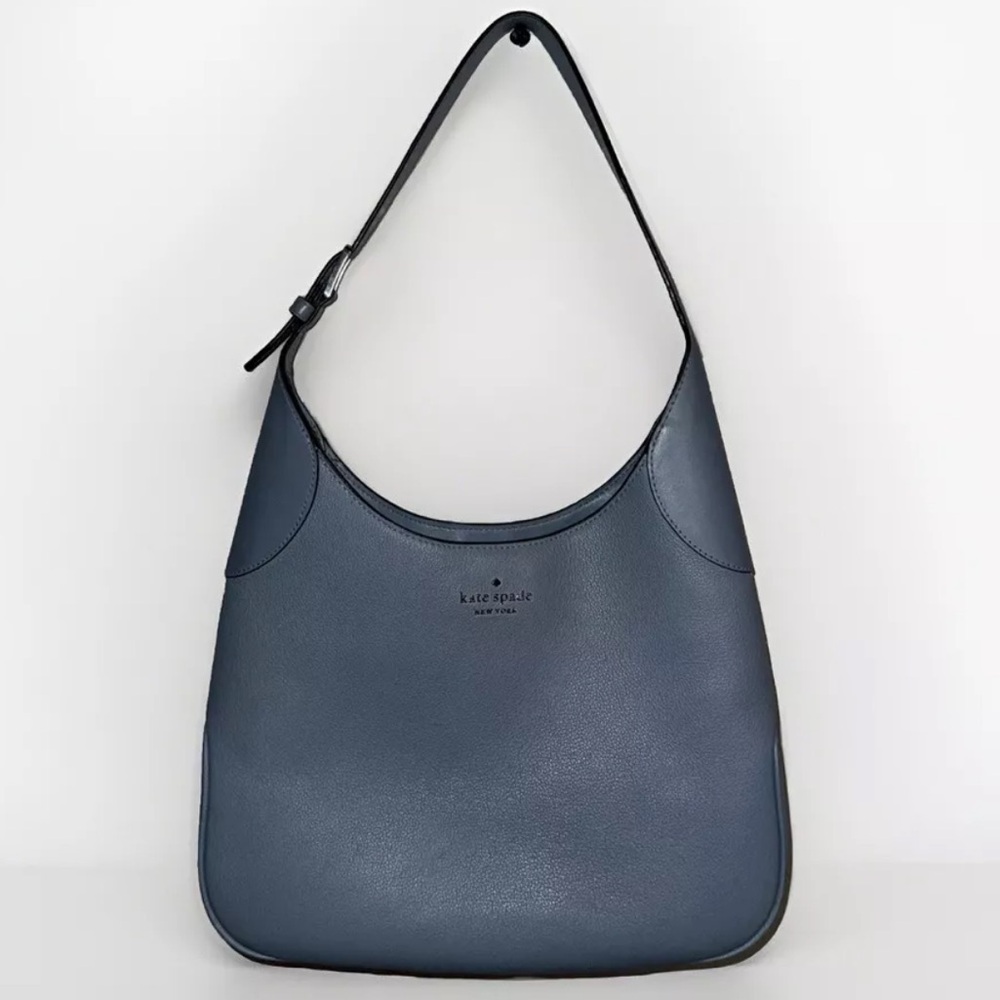 Kate Spade Aster Shoulder Bag In Dusty Blue Pebbled Leather Preowned Condition